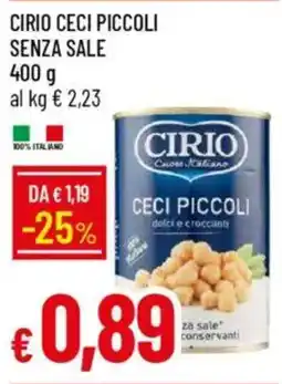 Galassia Cirio ceci piccoli senza sale offerta