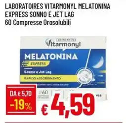 Galassia Laboratoires vitarmonyl melatonina express sonno e jet lag offerta