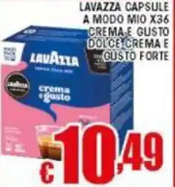 Sacoph Lavazza capsule a modo mio x36 crema e gusto dolce crema e gusto forte offerta