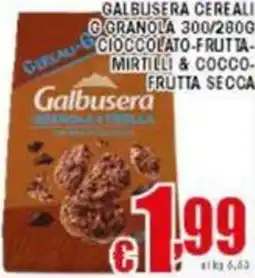 Sacoph Galbusera cereali granola offerta