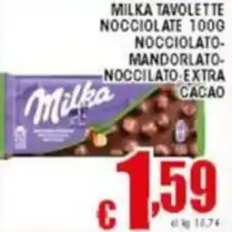 Sacoph Milka tavolette nocciolate offerta