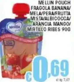 Sacoph Mellin pouch fragola banana/ mela/pera/frutta mista offerta