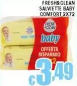 Sacoph Fresh&clean salviette baby comfort 2x72 offerta