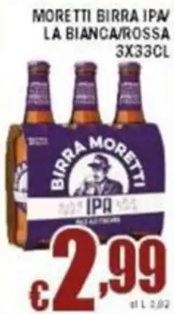 Sacoph Moretti birra ipa/ la bianca/rossa offerta
