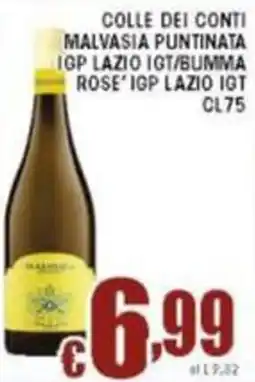 Sacoph Colle dei conti malvasia puntinata igp lazio igt/bumma rose igp lazio igt offerta