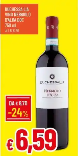 Galassia Duchessa lia vino nebbiolo d'alba doc offerta