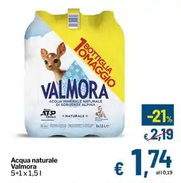 Qui Discount Acqua naturale Valmora offerta