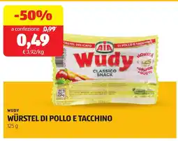 ALDI Wudy würstel di pollo e tacchino offerta