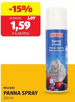 ALDI Milsani panna spray offerta