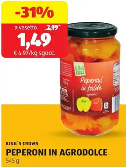 ALDI King's crown peperoni in agrodolce offerta