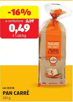 ALDI La cesta pan carrè offerta