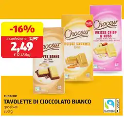 ALDI Choceur tavolette di cioccolato bianco offerta