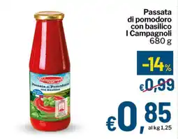 Qui Discount Passata di pomodoro con basilico I Campagnoli offerta