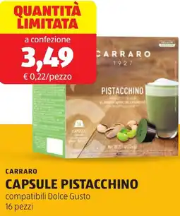 ALDI Carraro capsule pistacchino offerta