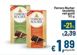 Qui Discount Ferrero Rocher tavoletta offerta
