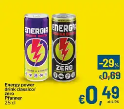 Qui Discount Energy power drink classico/ zero Pfanner offerta