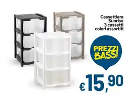 Qui Discount Cassettiera Sunrise 3 cassetti offerta