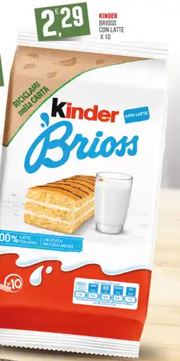 Marketpiù Kinder brioss con latte offerta