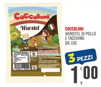 Marketpiù Coccoloni wurstel di pollo e tacchino offerta
