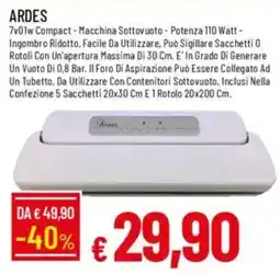 Galassia ARDES 7v01w Compact - Macchina Sottovuoto offerta