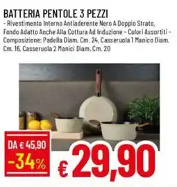 Galassia Batteria pentole 3 pezzi offerta