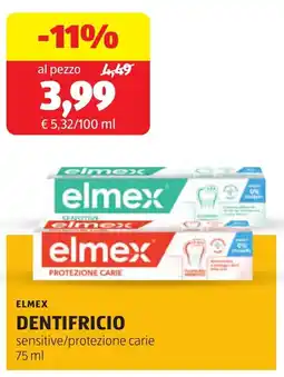 ALDI ELMEX Dentifricio sensitive/protezione carie offerta