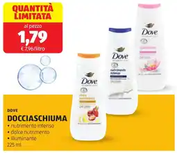ALDI DOVE docciaschiuma nutrimento intenso dolce nutrimento illuminante offerta