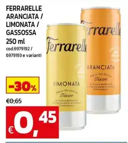 C+C Cash and Carry Ferrarelle aranciata / limonata / gassossa offerta