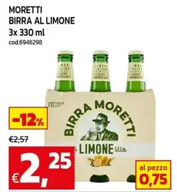 C+C Cash and Carry Moretti birra al limone offerta