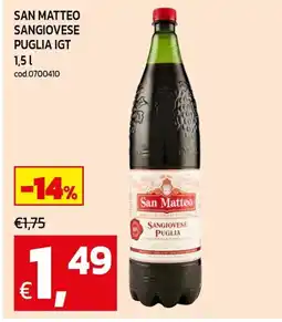 C+C Cash and Carry San matteo sangiovese puglia igt offerta