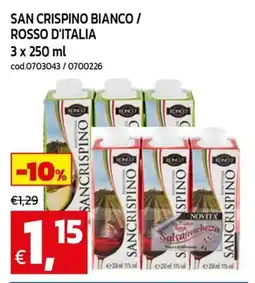 C+C Cash and Carry San crispino bianco/ rosso d'italia offerta