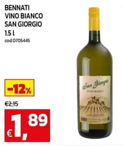 C+C Cash and Carry Bennati vino bianco san giorgio offerta