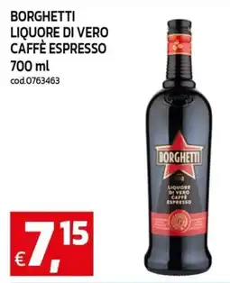 C+C Cash and Carry Borghetti liquore di vero caffè espresso offerta