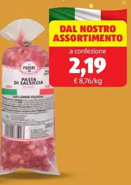 ALDI IL PODERE pasta di salsiccia offerta