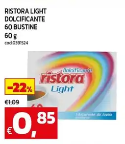 C+C Cash and Carry Ristora light dolcificante 60 bustine offerta