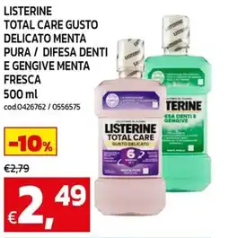 C+C Cash and Carry Listerine total care gusto delicato menta pura / difesa denti e gengive menta fresca offerta