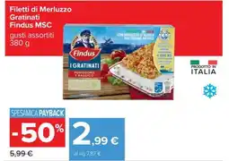 Carrefour Filetti di Merluzzo Gratinati Findus MSC offerta