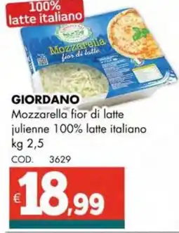 Altasfera GIORDANO Mozzarella fior di latte julienne 100% latte italiano offerta