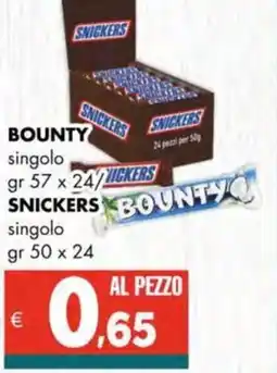 Altasfera BOUNTY singolo SNICKERS singolo offerta