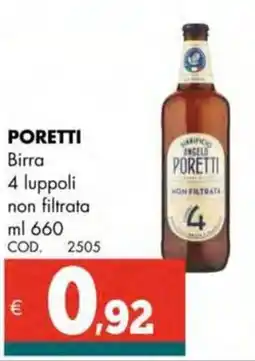Altasfera PORETTI Birra 4 luppoli non filtrata offerta