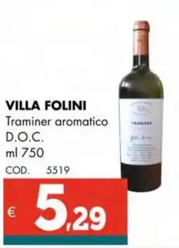 Altasfera VILLA FOLINI Traminer aromatico D.O.C. offerta