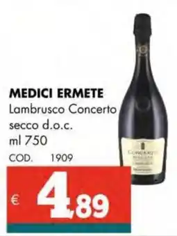 Altasfera MEDICI ERMETE Lambrusco Concerto secco d.o.c. offerta