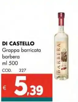 Altasfera DI CASTELLO Grappa barricata barbera offerta
