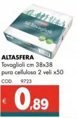 Altasfera ALTASFERA Tovaglioli cm 38x38 pura cellulosa 2 veli x50 offerta