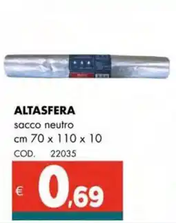 Altasfera ALTASFERA sacco neutro cm 70 x 110 x 10 offerta
