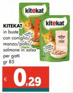 Altasfera KITEKAT in buste con coniglio/ manzo/pollo/ salmone in salsa per gatti offerta