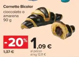 Carrefour Cornetto Bicolor cioccolato o amarena offerta