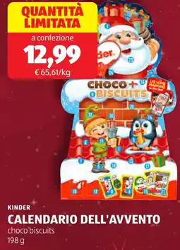 ALDI Kinder calendario dell'avvento choco biscuits offerta