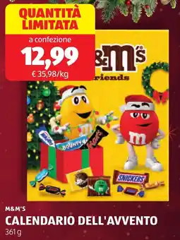 ALDI M&m's calendario dell'avvento offerta