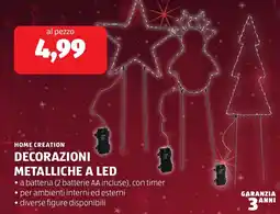 ALDI Home creation decorazioni metalliche a led offerta